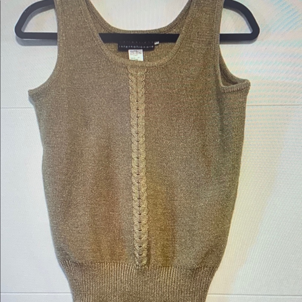 Impressions Women's Tan Knit Tank Top